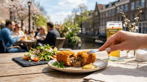 In het voorjaar proeft een knapperig gebakken kroket net iets verfrissender