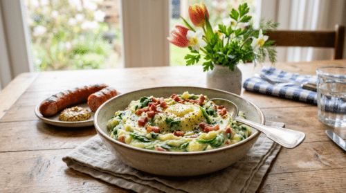 Mijn stamppot is dit voorjaar extra smeuïg door verse spinazie